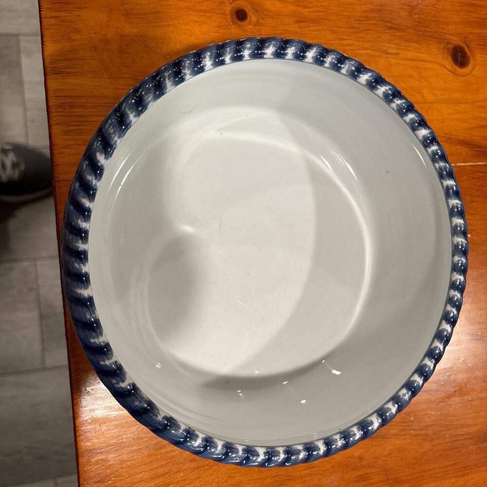 Rosenthal Kronach Germany 8" x 3" 4 Blue Leaf Souffle ceramic dish